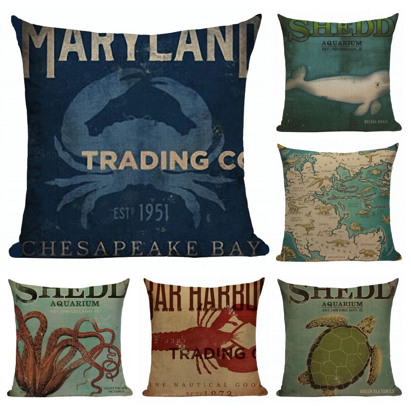 vintage-marine-sea-creature-throw-pillow-cover